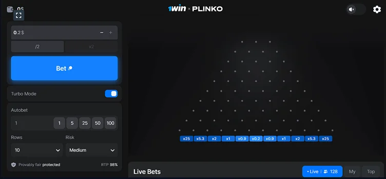 1win Plinko online